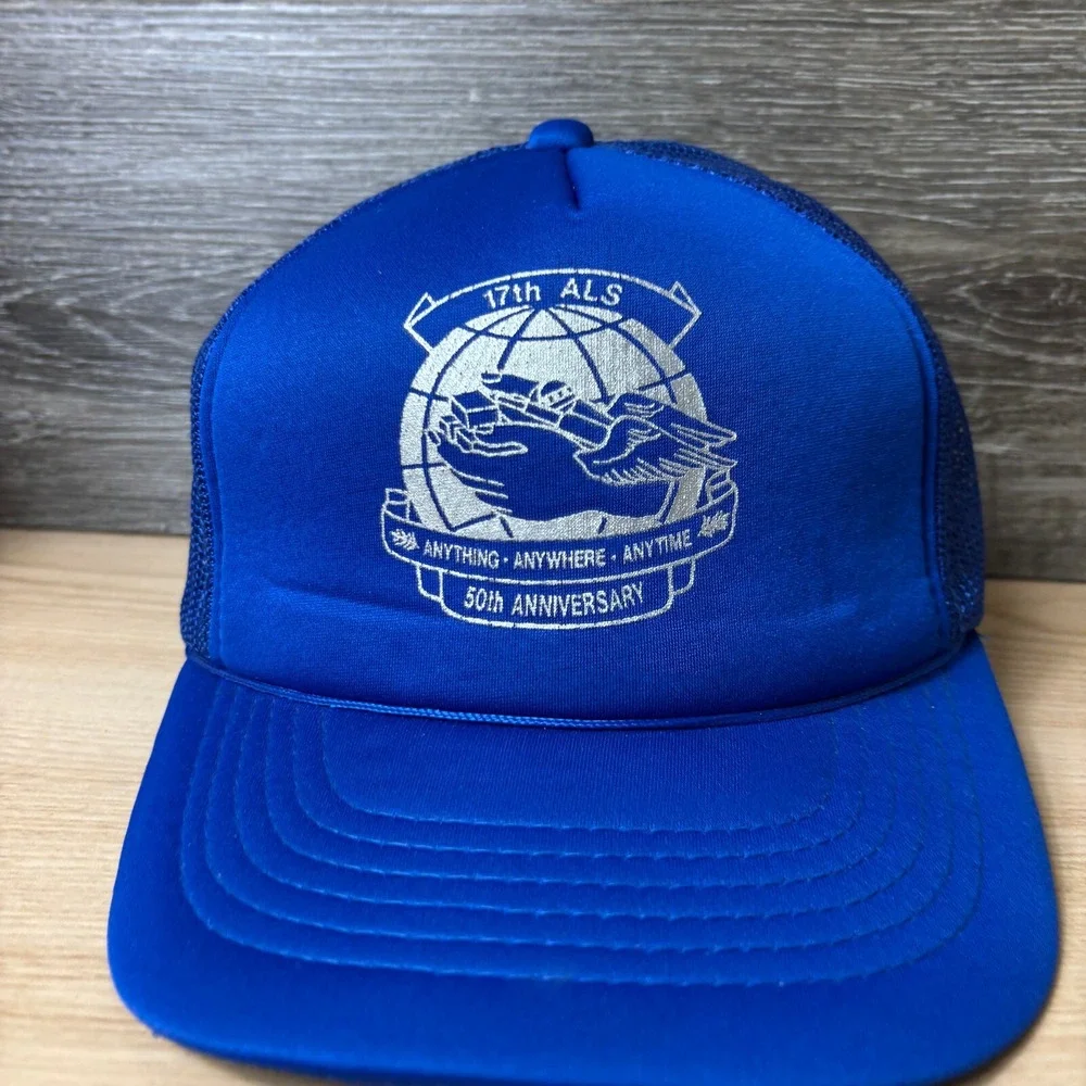 Vintage‎ ALS Hat Cap Snap Back Blue Blue Trucker Adjustable